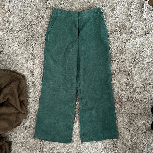 Louche Keeping the Cord Score Wide-Leg Pants in Teal Green, 10 (UK), Mod Cloth - Picture 2 of 6